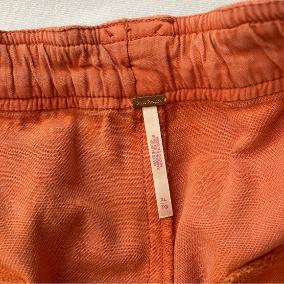 Free People Come And Get It Utility Pants Cargo Orange Cotton XL - Picture 8 of 9
